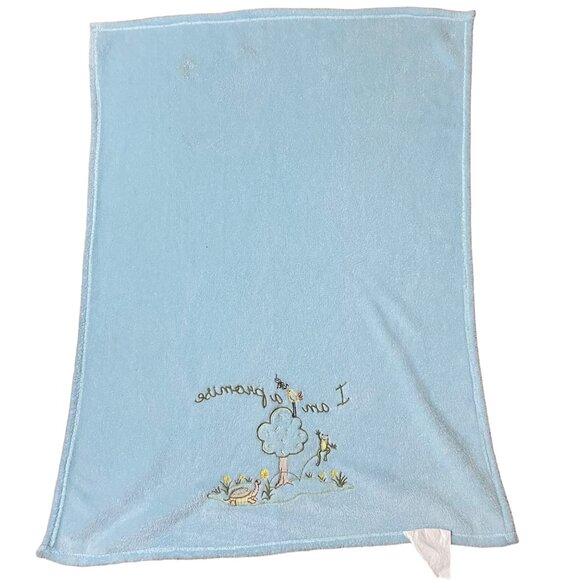 I Am a Promise Baby Throw Blanket 30" x 40" Blue Bill Gloria Gaither Turtle Frog - Picture 3 of 5